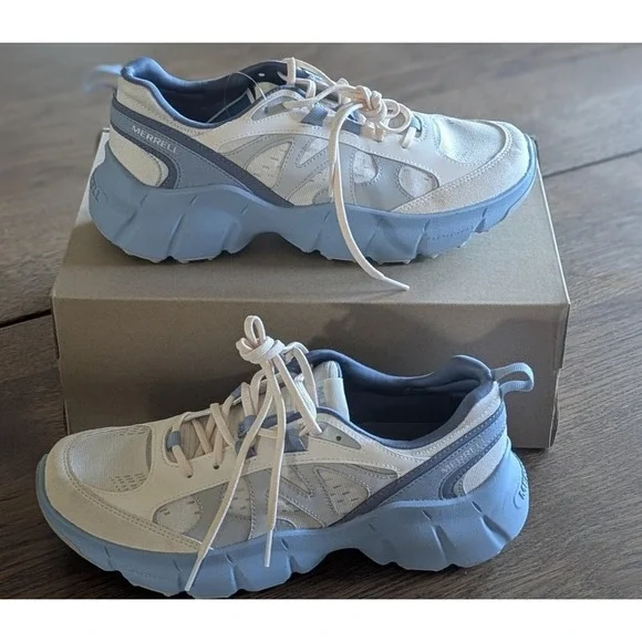 Merrell Clover Tech Sneaker, white and blue, Woman's Everyday Sneaker Size 9.5 - Picture 4 of 10